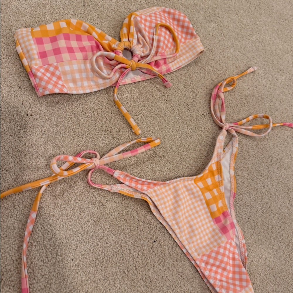 Colorful Gingham Bikini Set